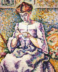  Woman Crocheting